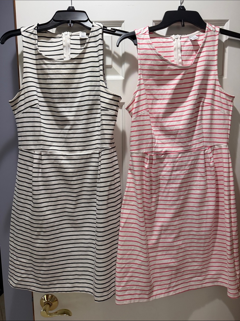 Old Navy Striped Sleeveless Dresses in White/Black & White/Pink
